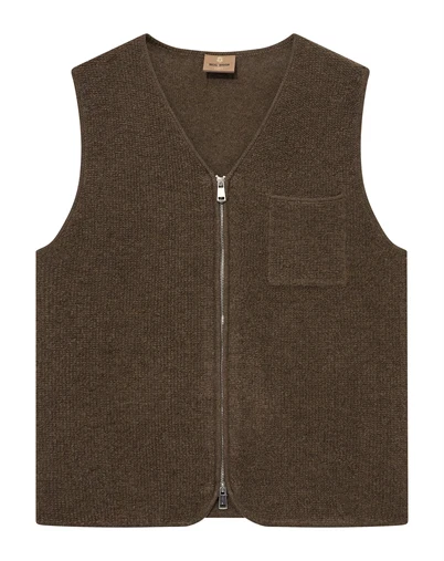 Mos Mosh Gallery - MMGCess Soft Zip Strik Vest - Toasted Coconut